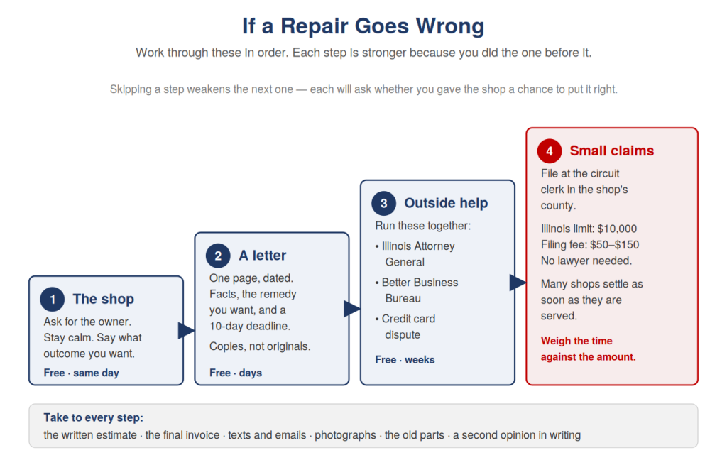 The 4 steps to take if a car repair goes wrong